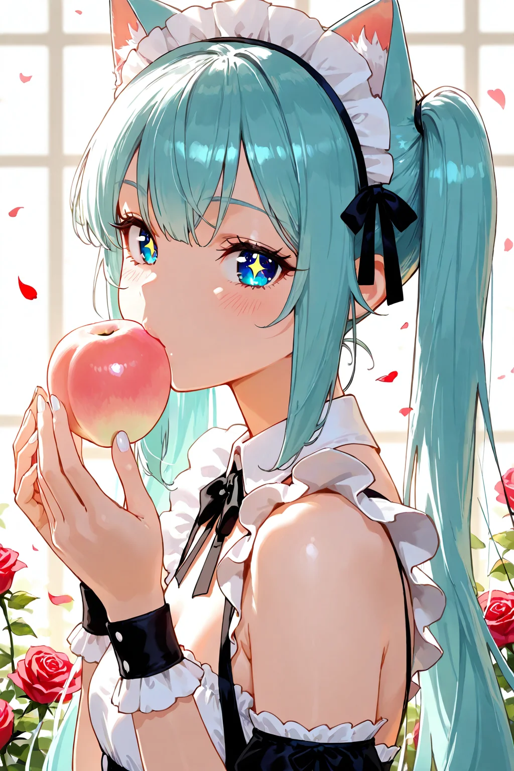 Girl Eating Peach