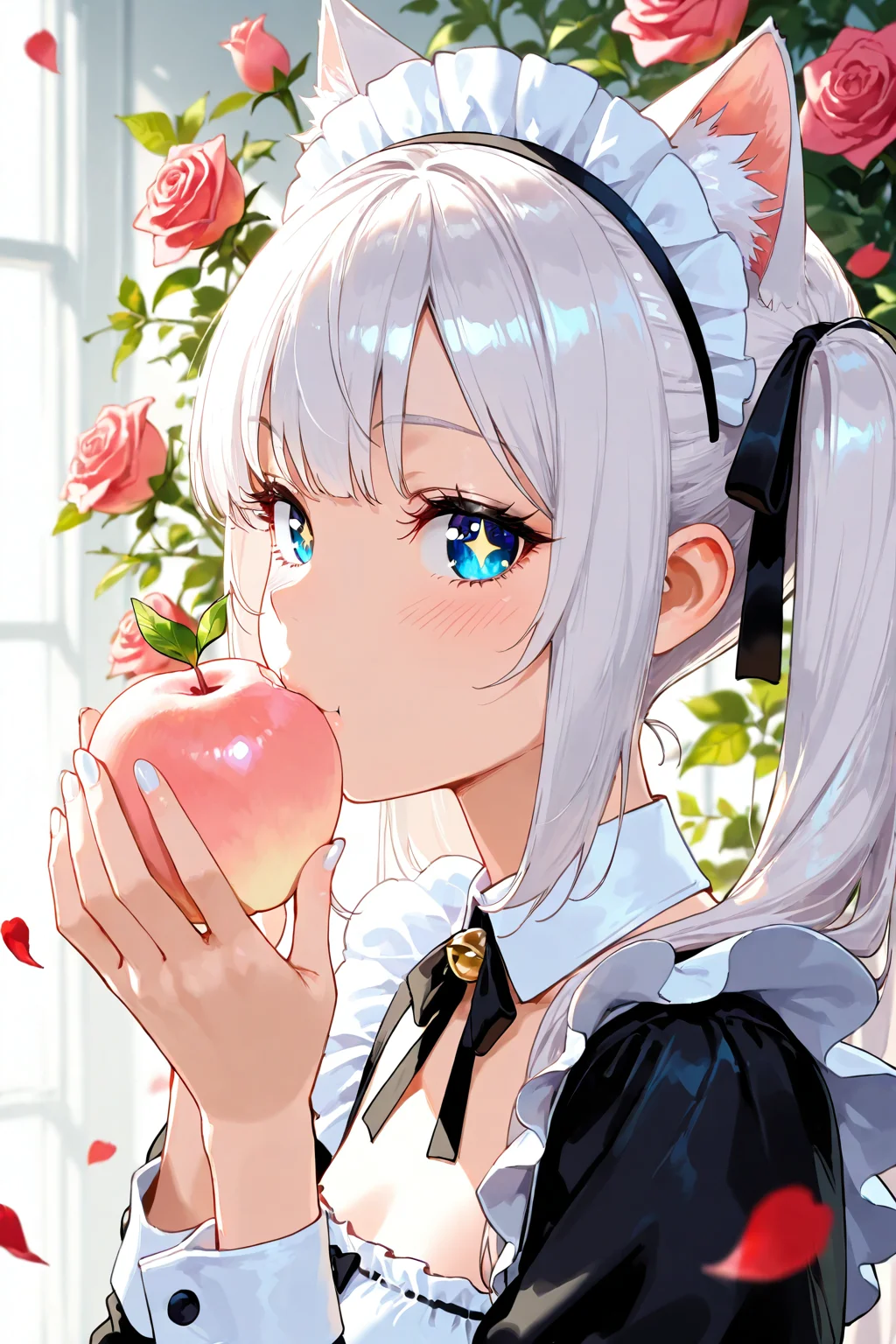 Girl Eating Peach