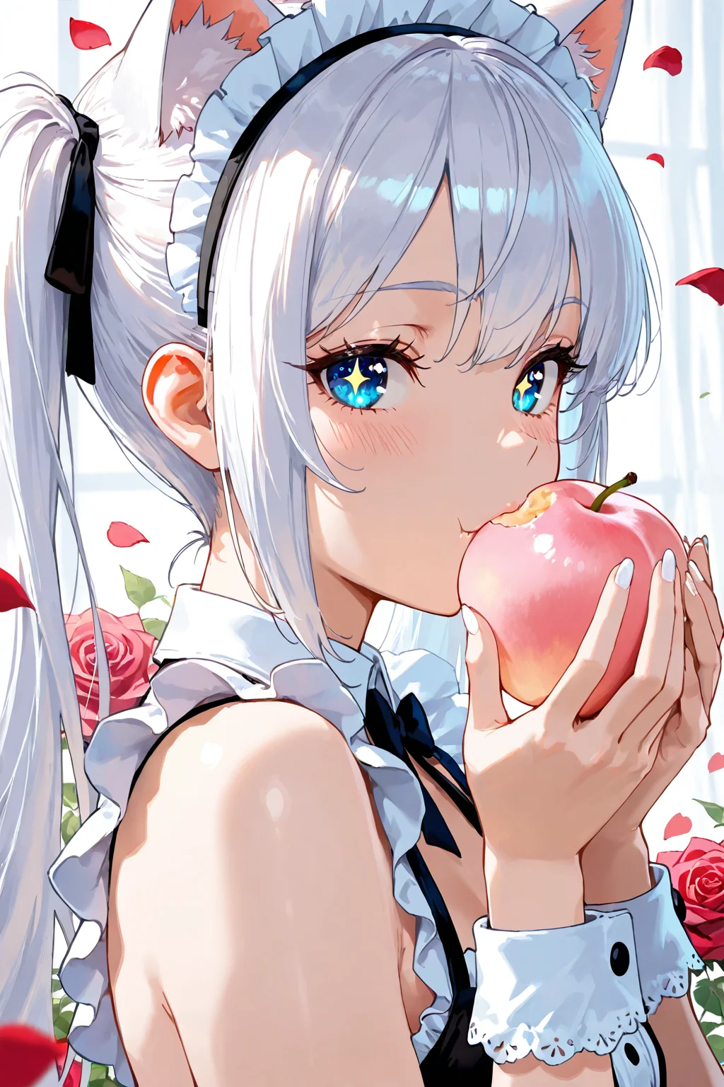 Girl Eating Peach