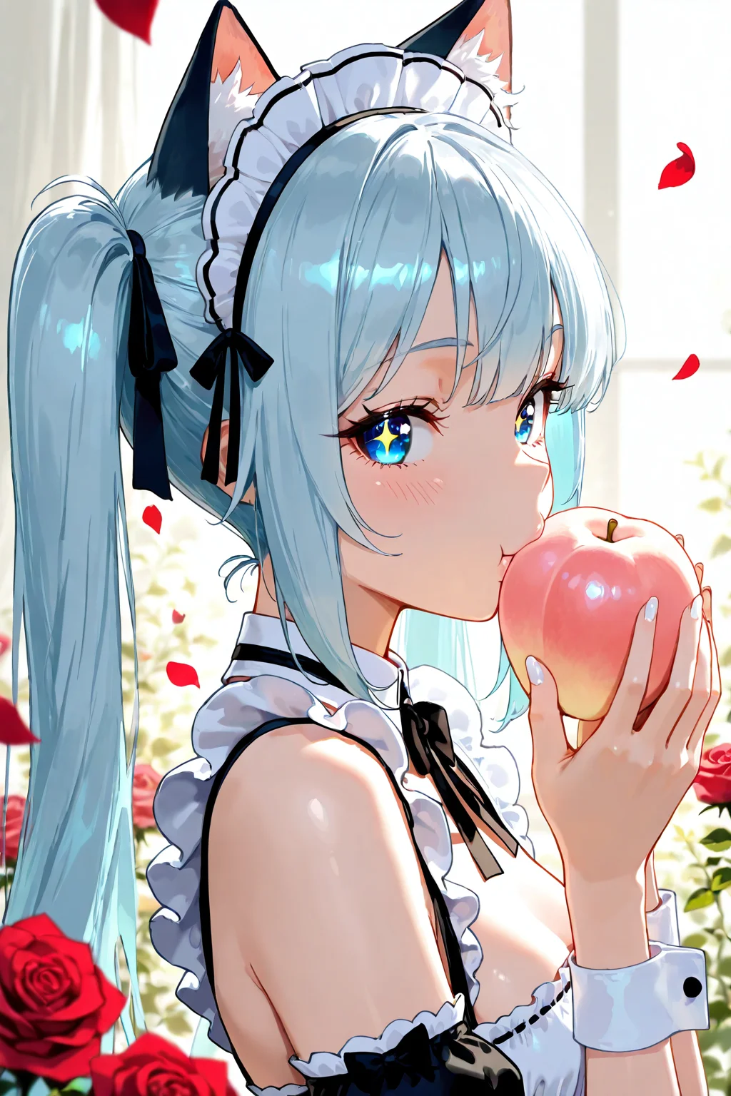 Girl Eating Peach