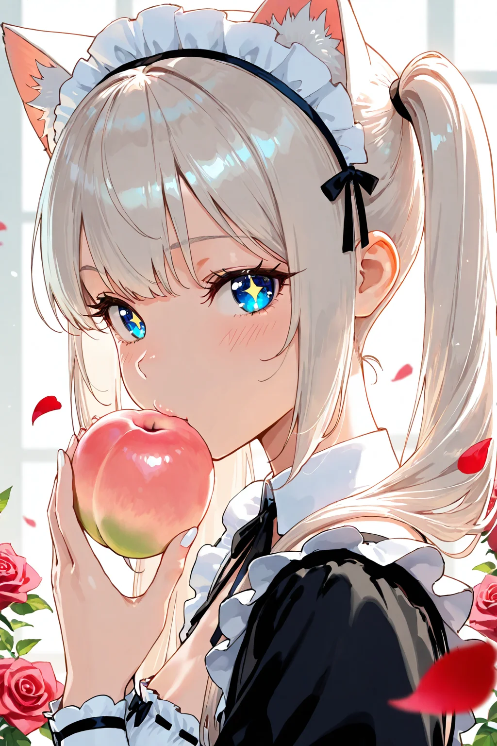 Girl Eating Peach