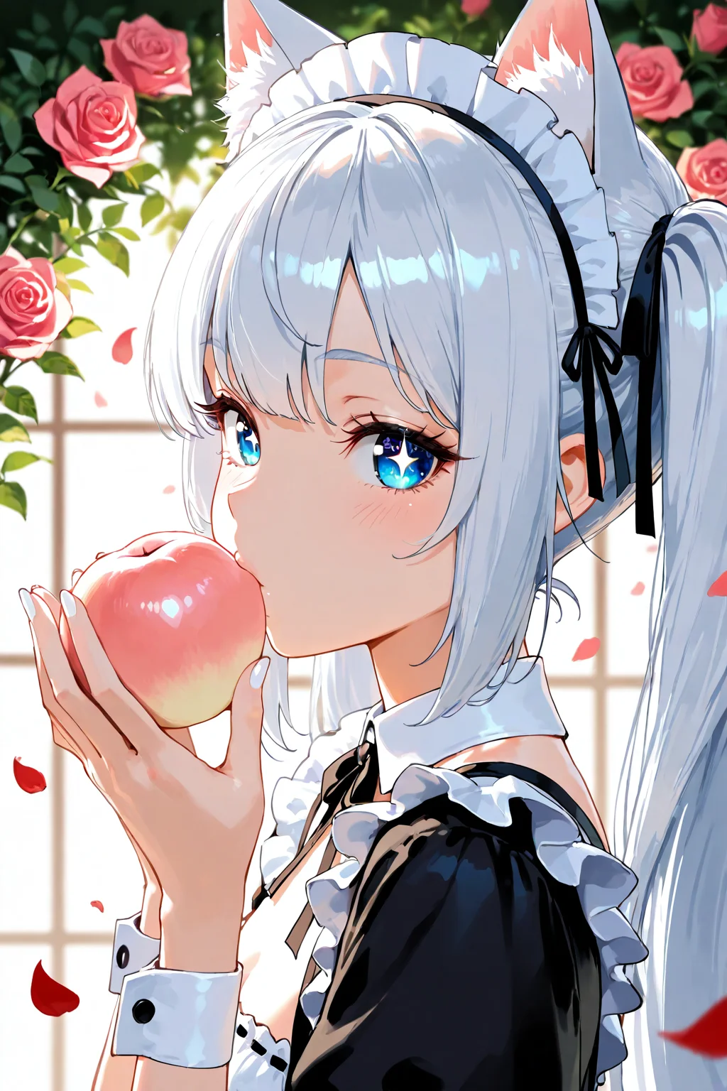 Girl Eating Peach