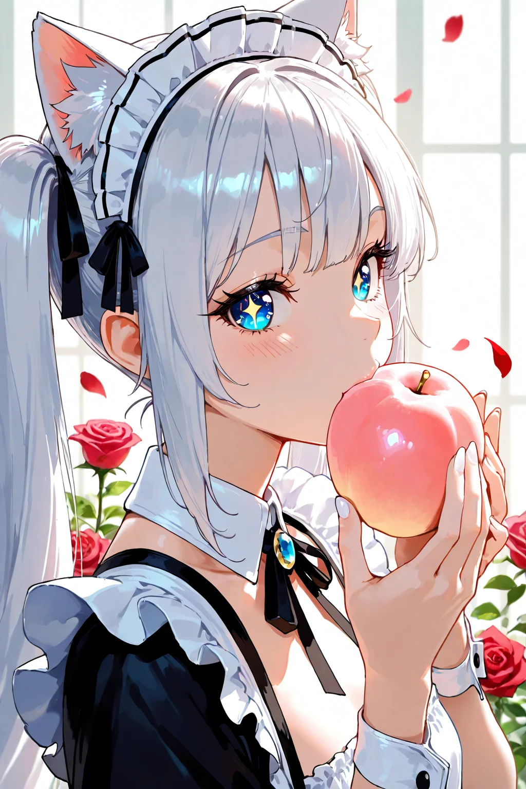 Girl Eating Peach
