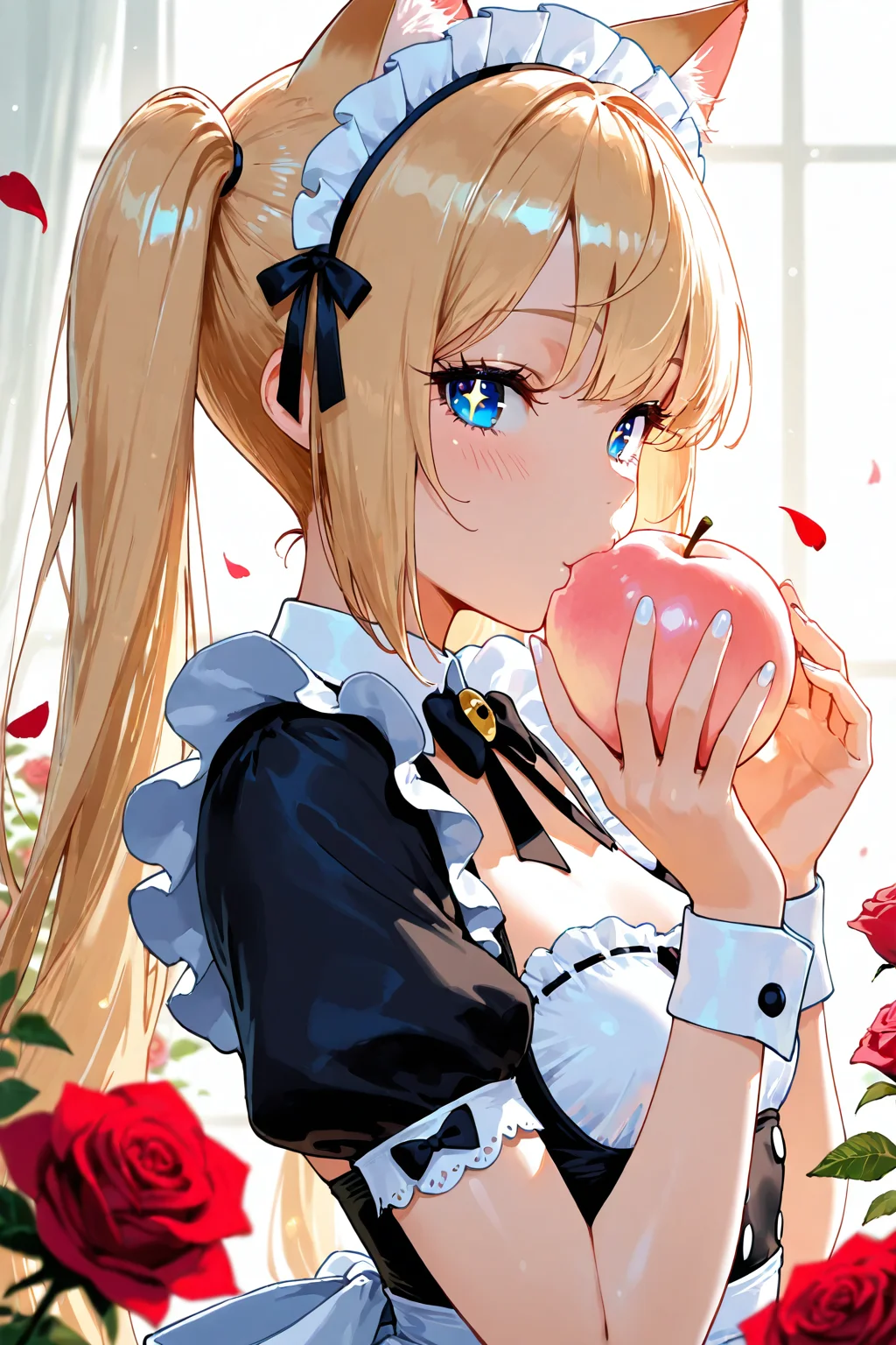 Girl Eating Peach