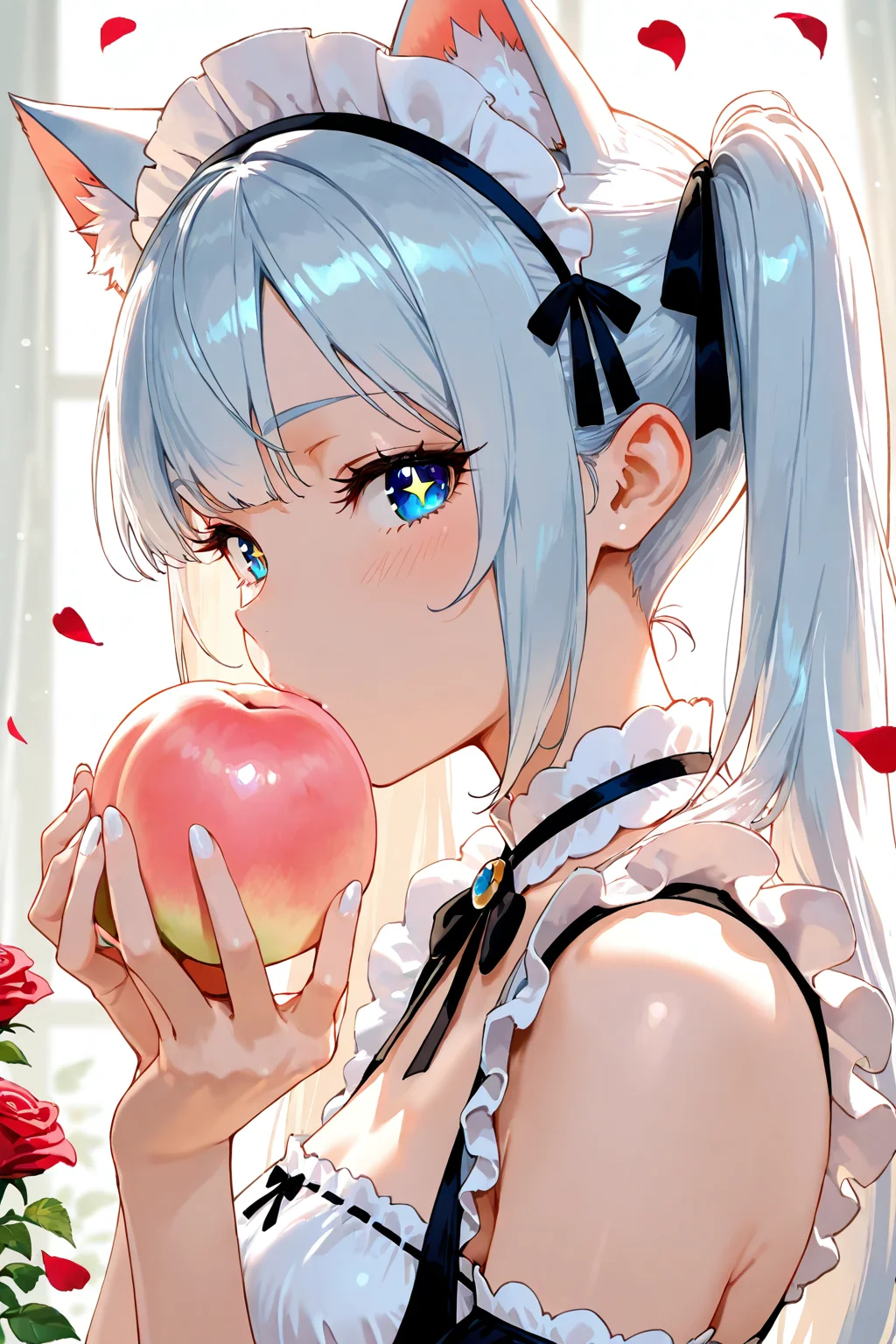 Girl Eating Peach