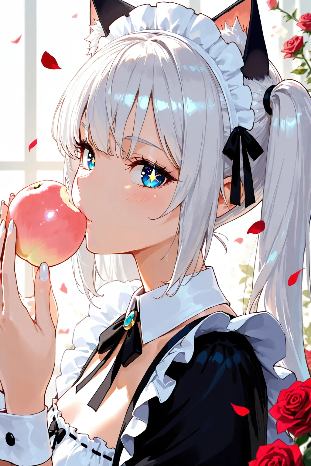 Girl Eating Peach