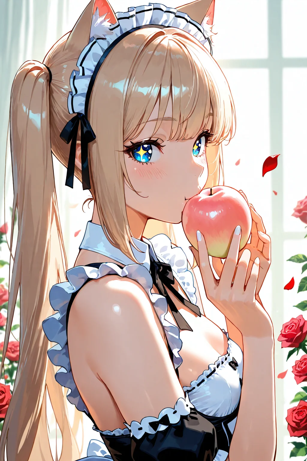 Girl Eating Peach