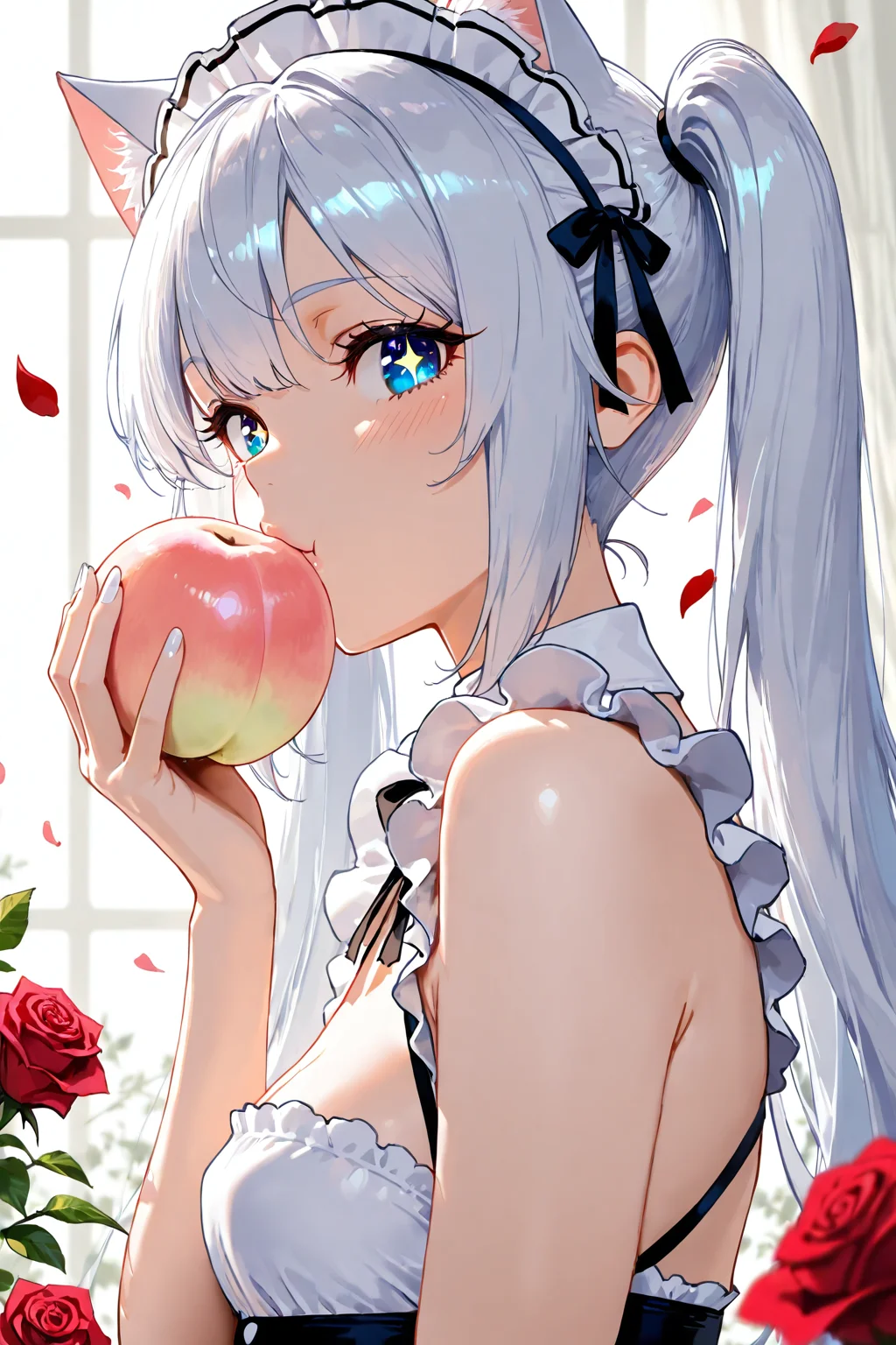 Girl Eating Peach