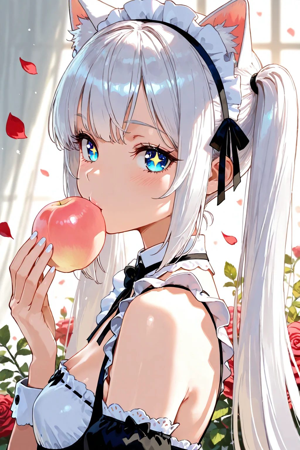 Girl Eating Peach