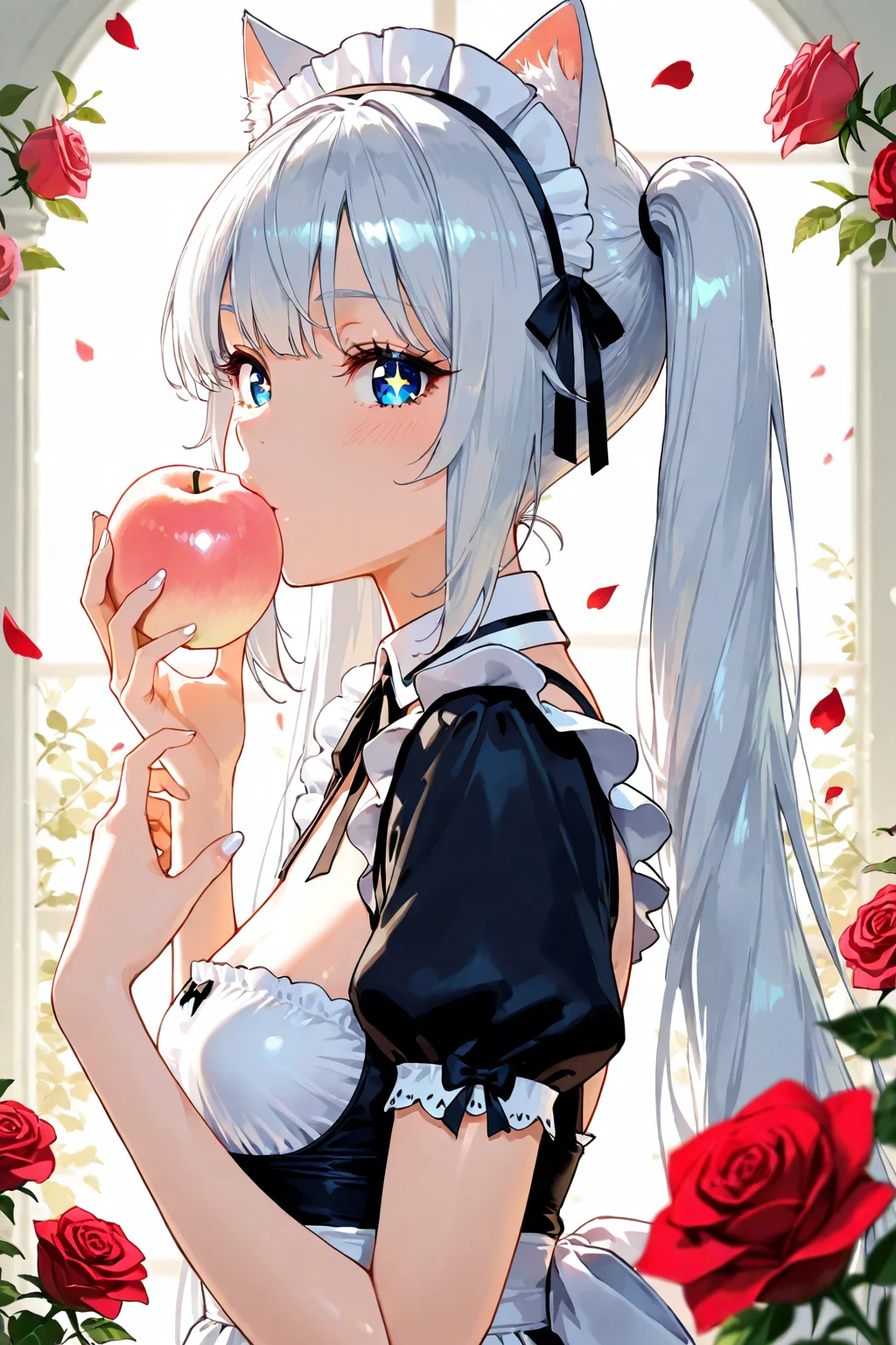 Girl Eating Peach