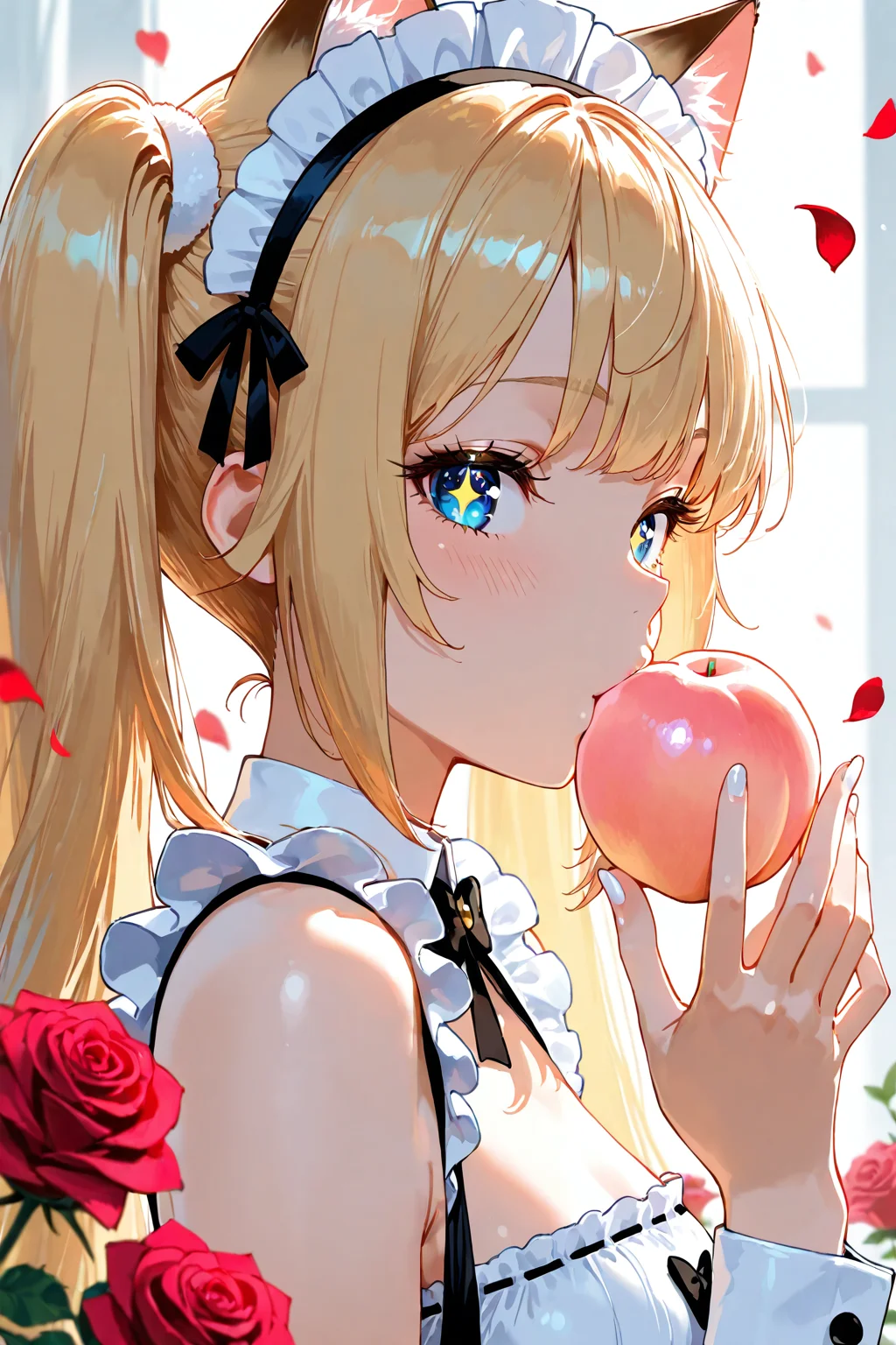 Girl Eating Peach