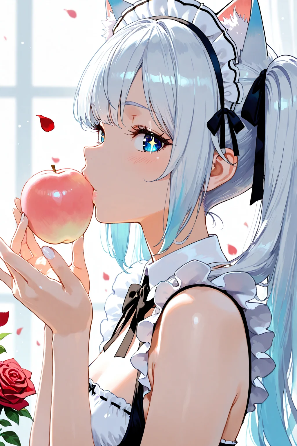 Girl Eating Peach