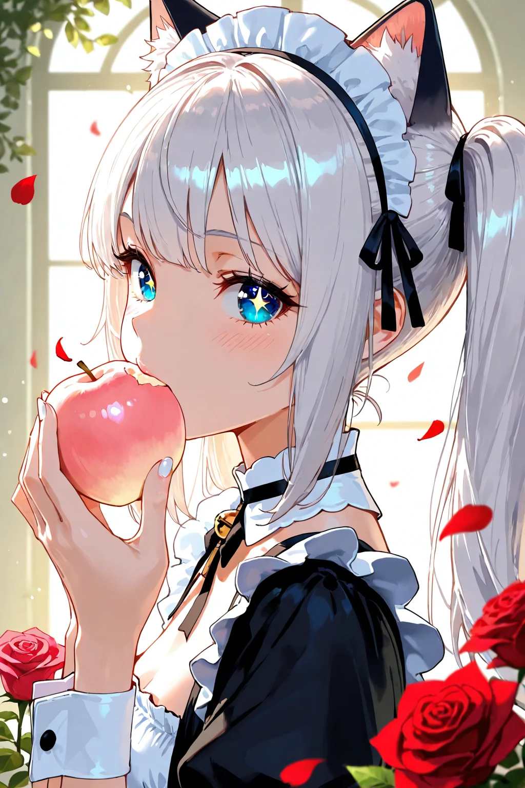 Girl Eating Peach