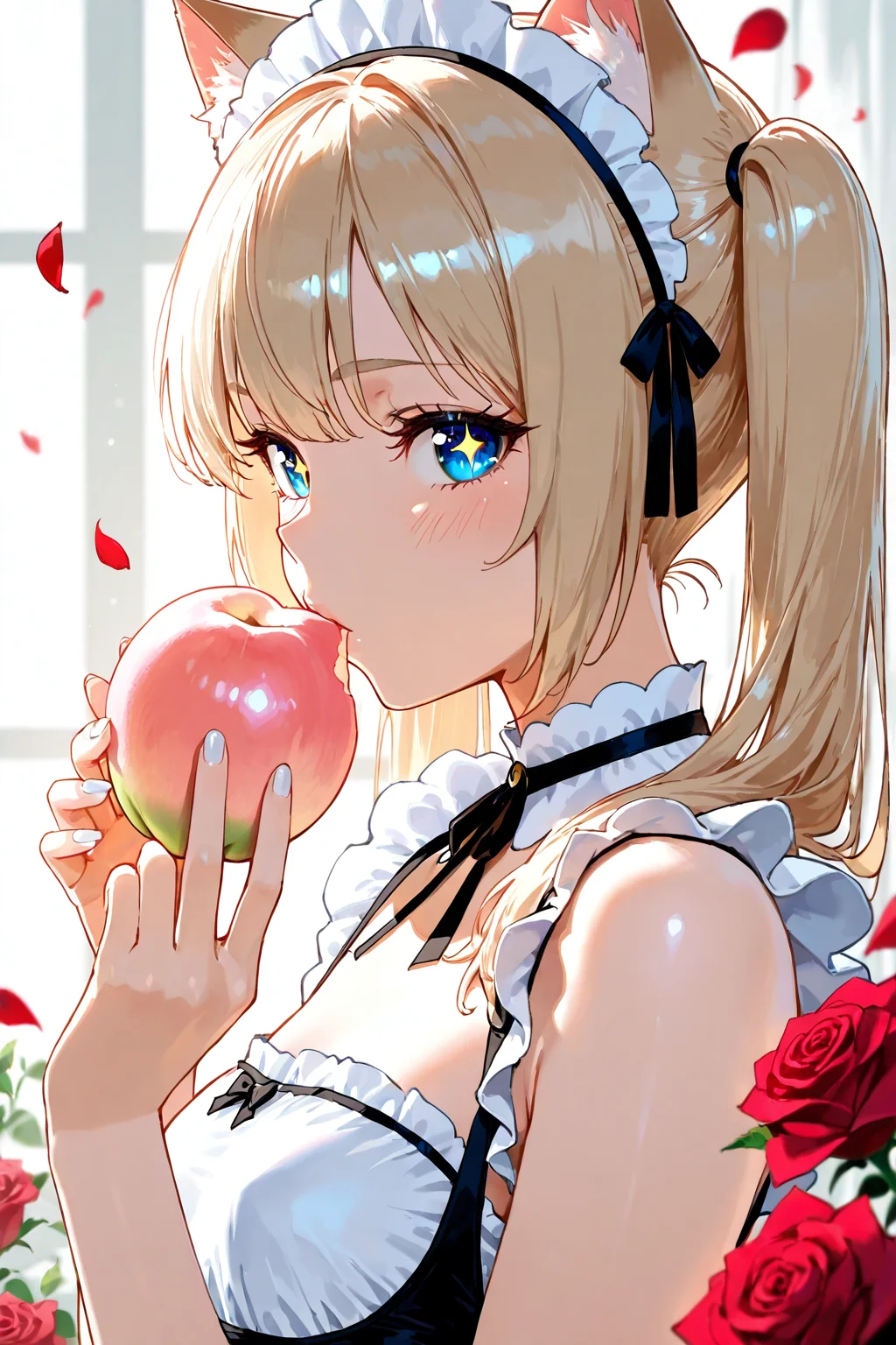 Girl Eating Peach
