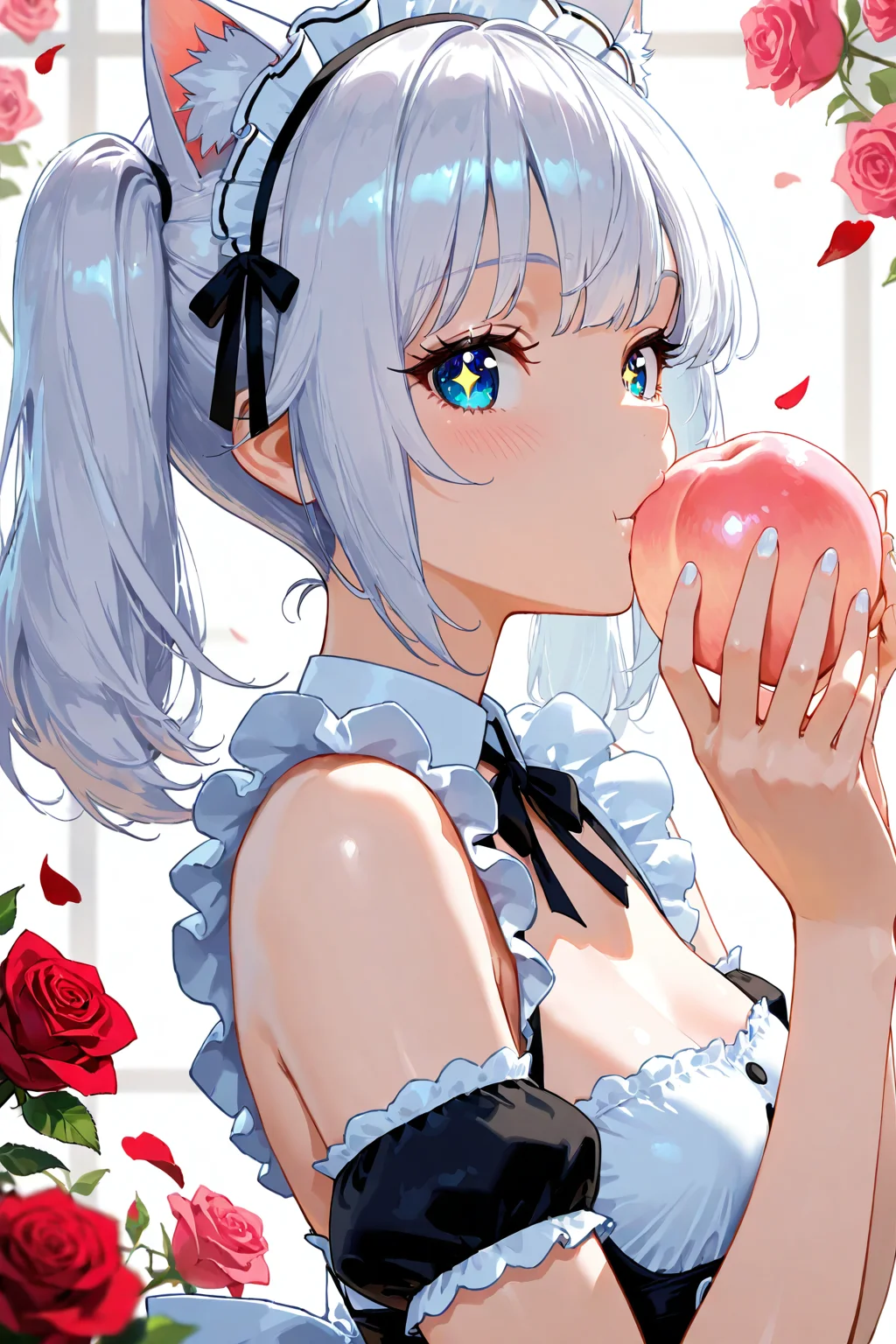 Girl Eating Peach