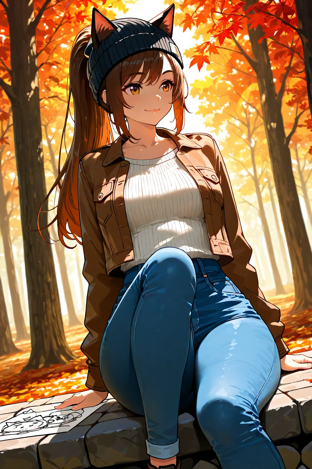 Girlfriend Sitting on a Wall
