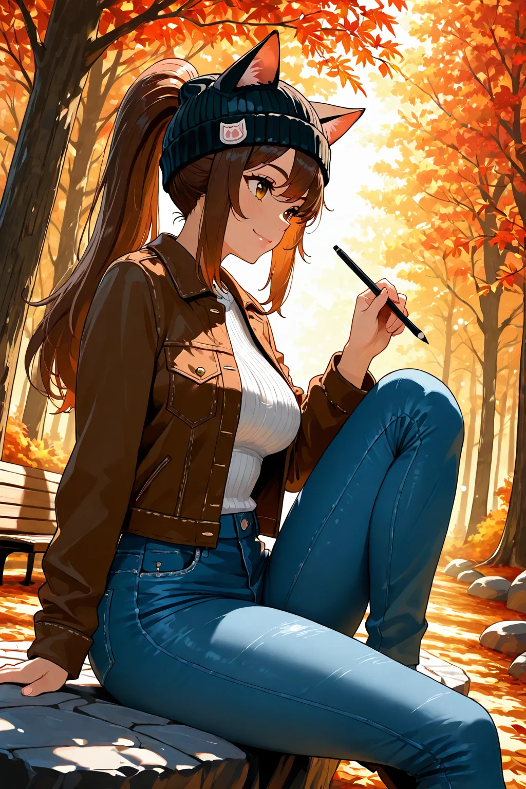 Girlfriend Sitting on a Wall