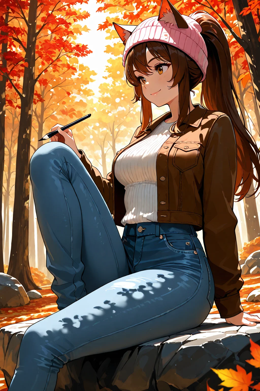 Girlfriend Sitting on a Wall
