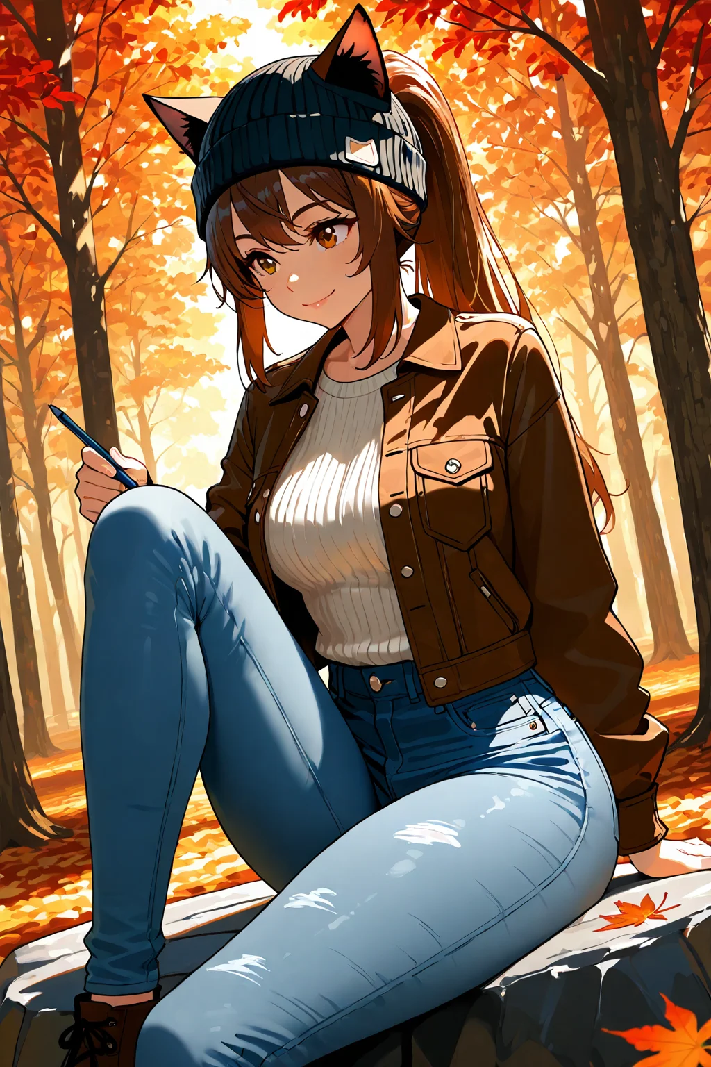 Girlfriend Sitting on a Wall