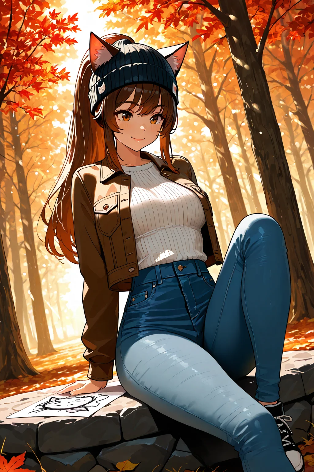 Girlfriend Sitting on a Wall