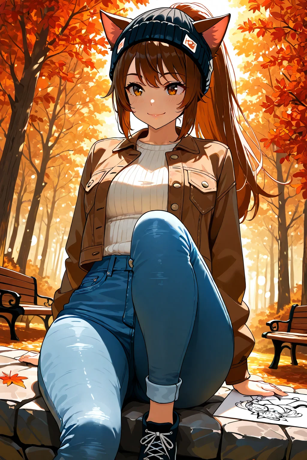 Girlfriend Sitting on a Wall