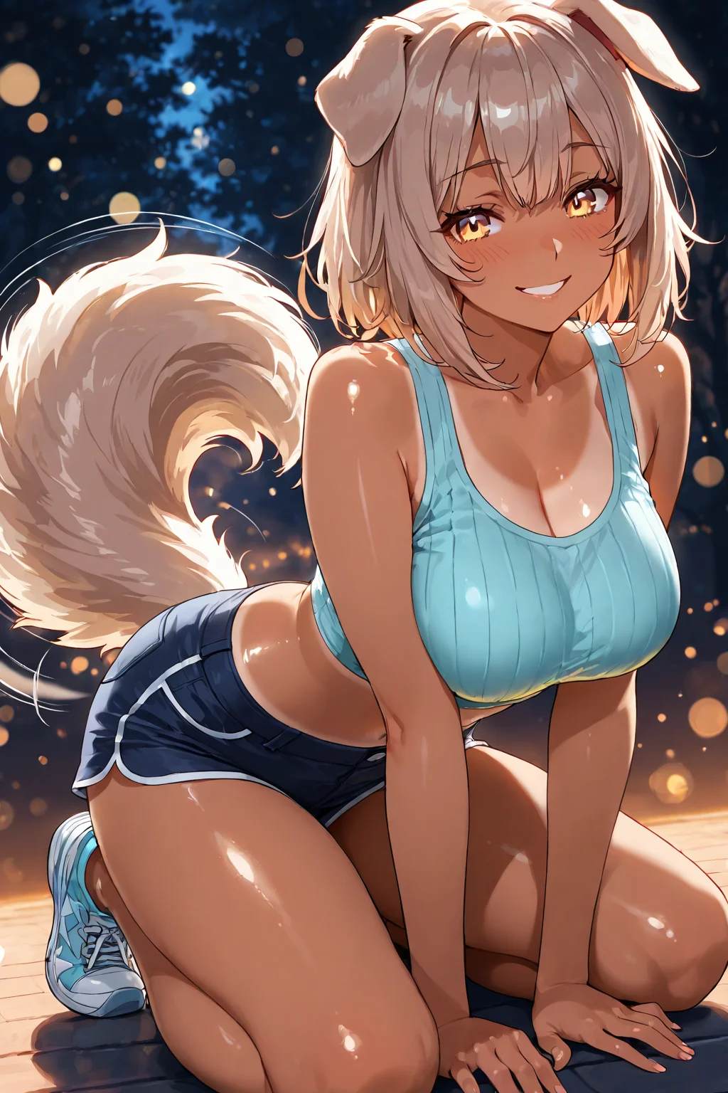Dog girl, waiting for some pats!