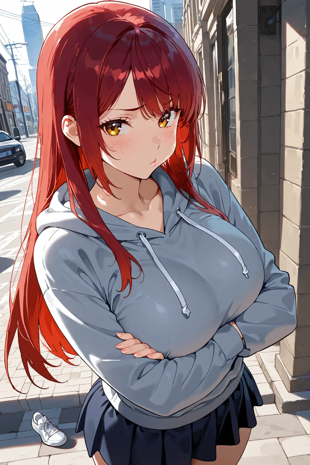 Tsundere girl is not happy