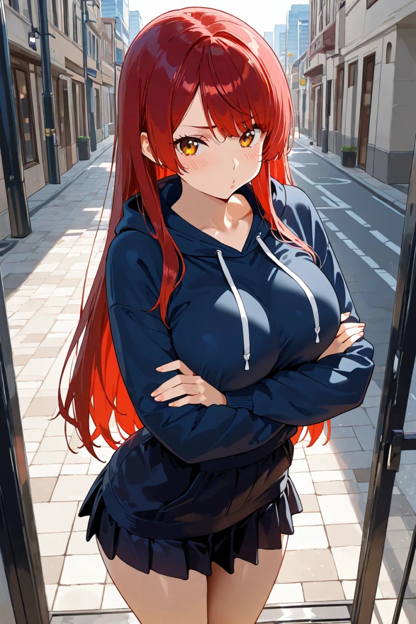Tsundere girl is not happy